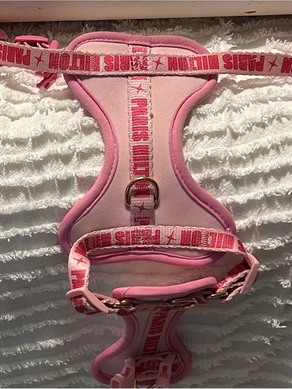 Paris Hilton Set of 2 Dog Harness Pink Logo NeopreneI Small Dog Y2K Glam 12”